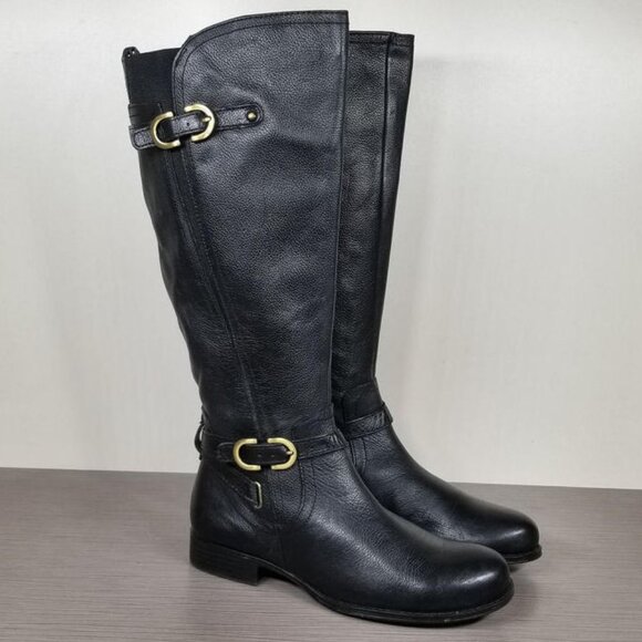 Naturalizer Jennings Knee High Boot Wide Calf, Black Leather, Womens Size 7 M - Picture 3 of 10